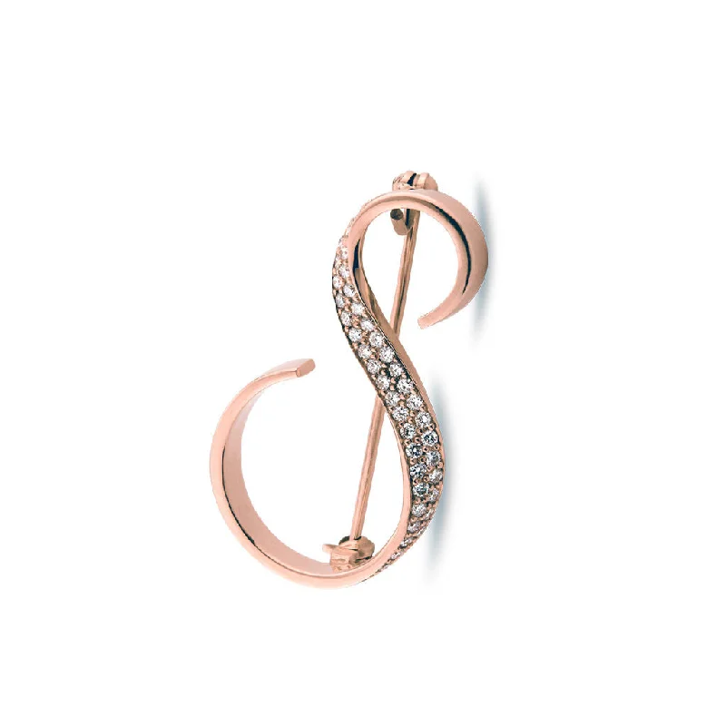 modern brooch for women-Sitana 18K Rosegold Brooch w. 39 Diamonds