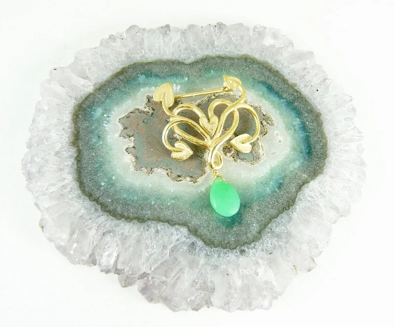 colorful gemstone brooch for women-Louisa Brooch in 18ct Gold Plate