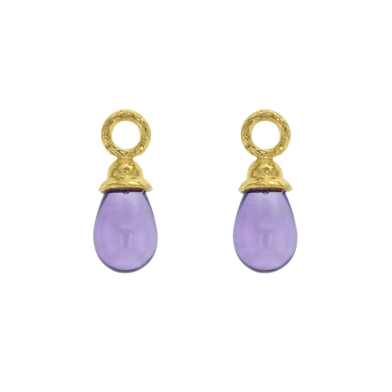 love pendant necklace for women-Amethyst Earring Pendants