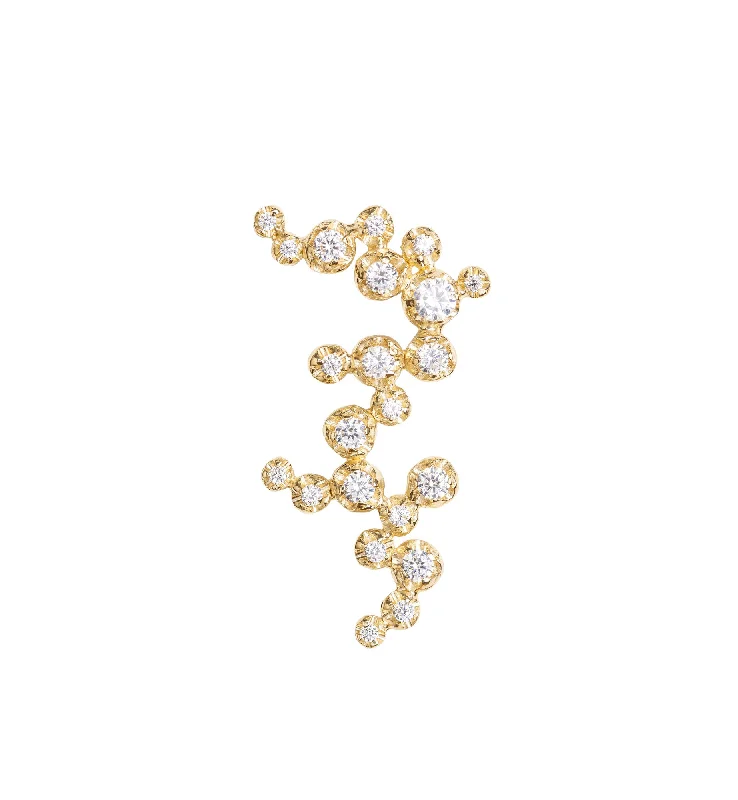 handcrafted brooch for women-Big Organic Nr 02 18K Gold, Whitegold or Rosegold Brooch w. Diamonds