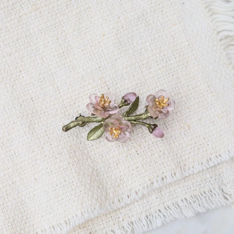 pearl butterfly brooch for women-Peach Blossom Dainty Brooch