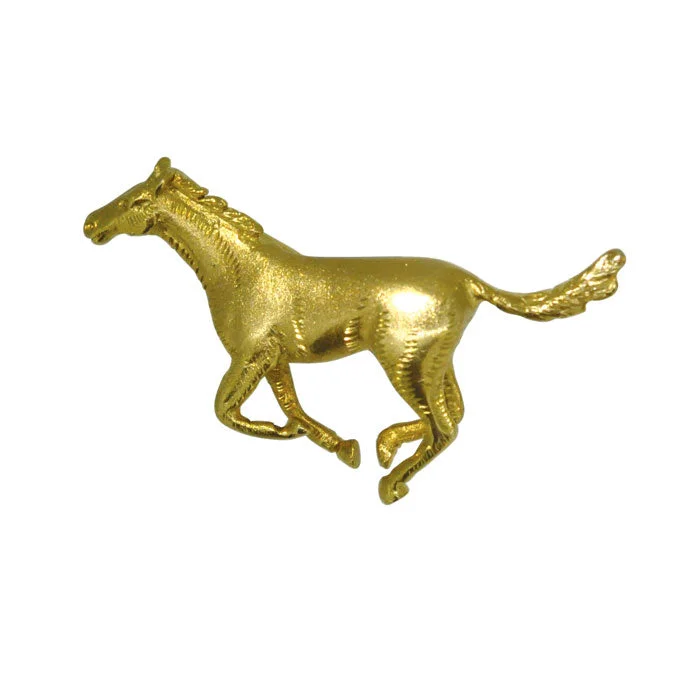 gold rhinestone brooch for women-Galloping Horse Brooch