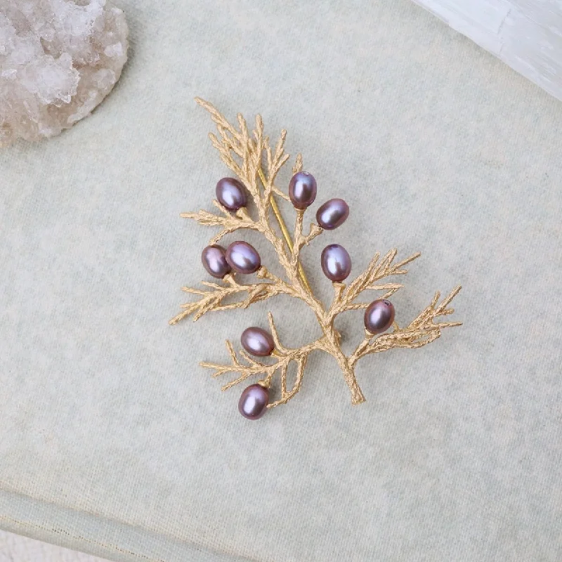 intricate crystal brooch for women-Juniper Brooch