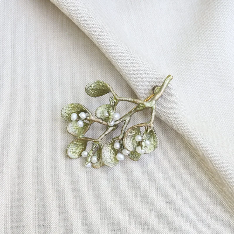 stylish brooch for women-Mistletoe Brooch