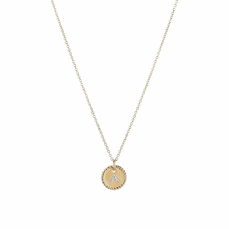 personalized necklace with diamonds for women-Initial "A" Pendant with Diamonds