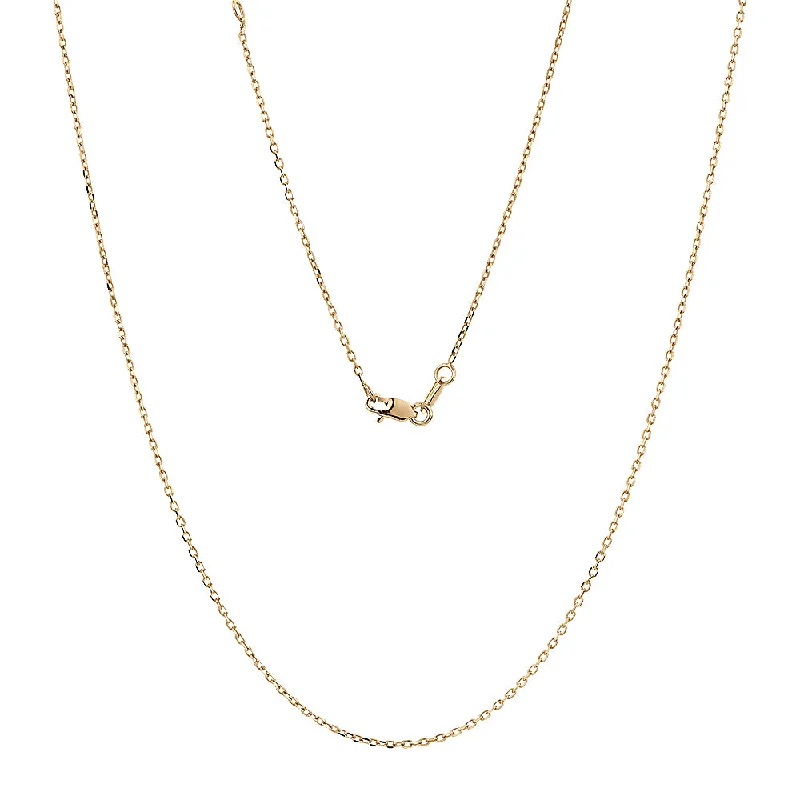 diamond heart necklace for women-45cm diamond cut cable chain in 10 carat yellow gold