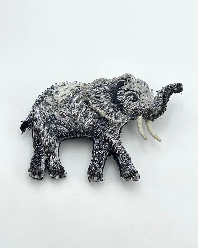 vintage bird brooch for women-African Forest Elephant Brooch