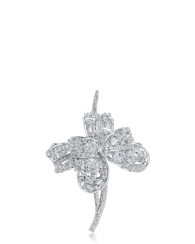 fancy crystal brooch for women-CZ Flower brooch