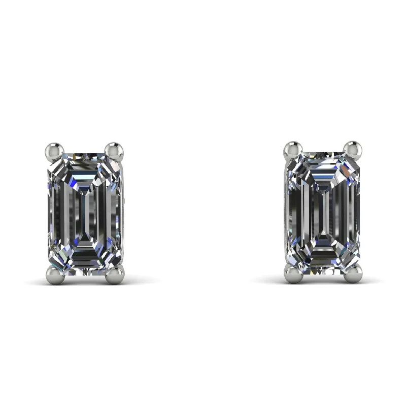 custom drop earrings for women-Hidden Diamonds Emerald Cut Diamond Earrings - Angel No. 18