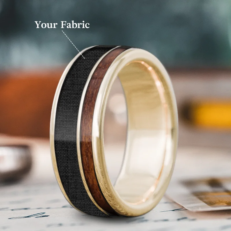 simple gold ring for everyday wear-Custom Design - 2-Inlay Offset Ring ycPYwmdr8yE5Xuqsxt0S_HKf