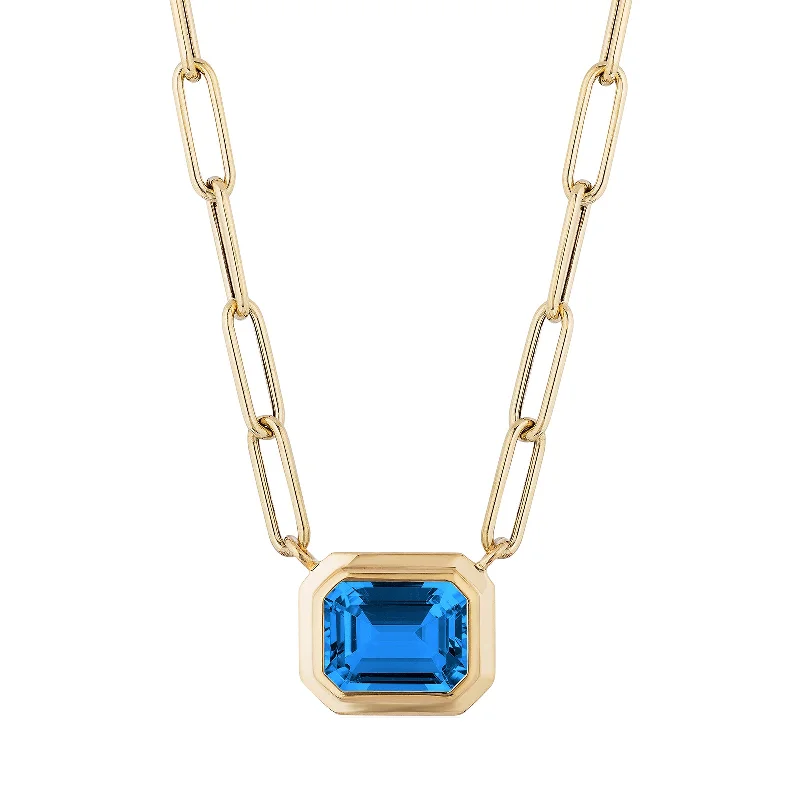 opal pendant necklace for women-London Blue Topaz Manhattan Pendant