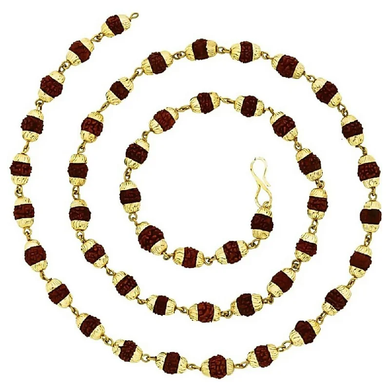 custom engraved necklace for women-Martina Jewels Pack Of 6 raditional Gold Plated Rudraksha Mala for Men