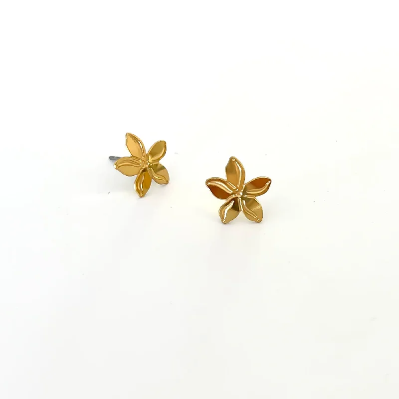 diamond drop earrings for women-Tiny Plumeria