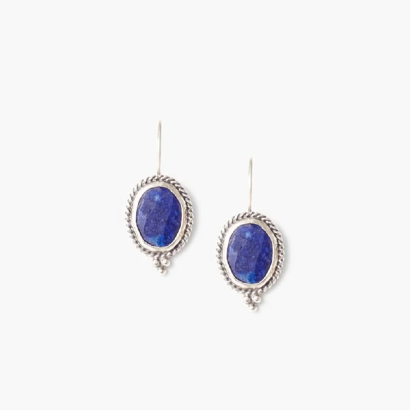 boho earrings for women-Lapis Vignette Earrings