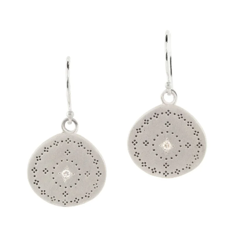 statement chandelier earrings for women-Silver Nostalgia Earrings in Diamond