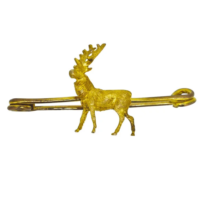 chic gemstone brooch for women-Victorian Stag Brooch