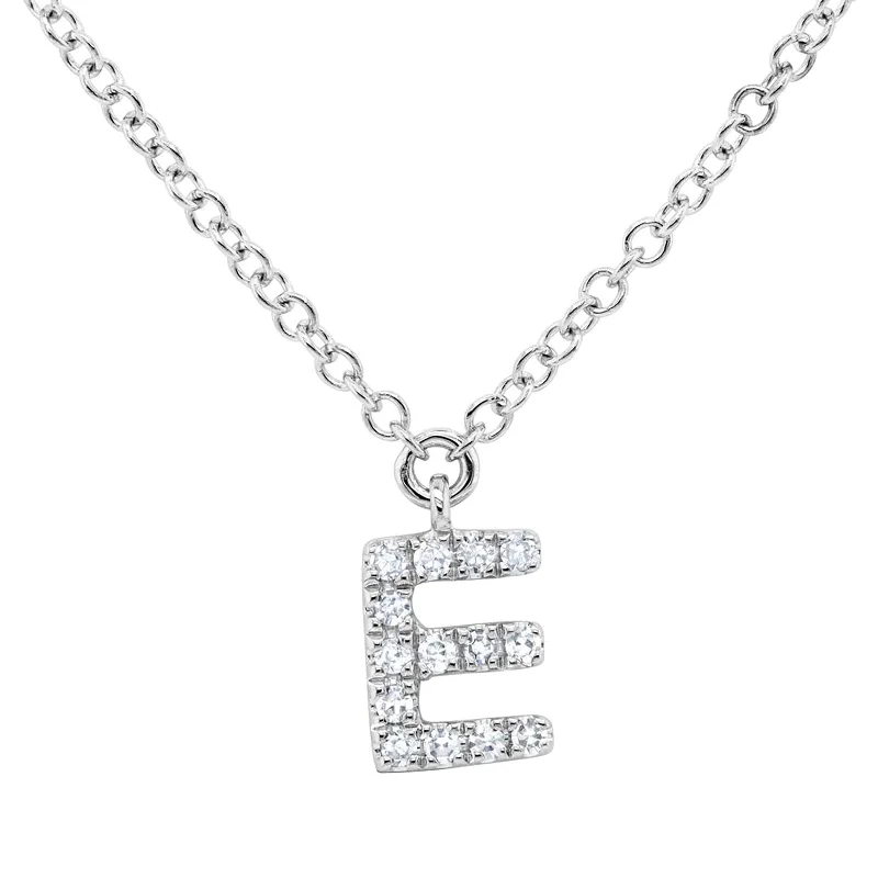 unique pendant necklace for women-Diamond Initial Pendant - Letter E