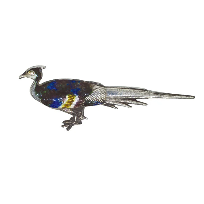 modern brooch for women-Golden Pheasant Brooch