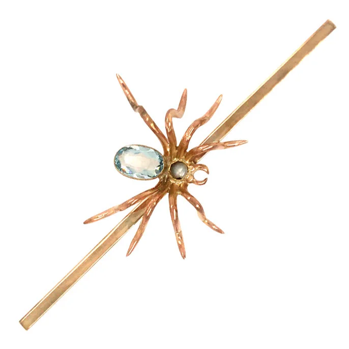 elegant rose brooch for women-Victorian Spider Bar Brooch