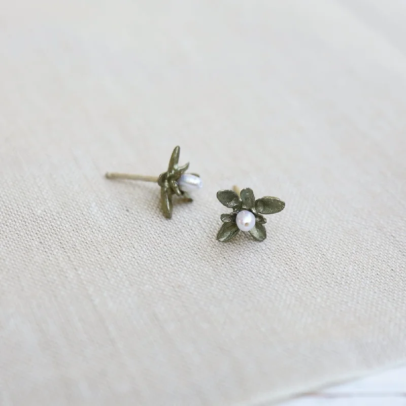 custom earrings for women-Flowering Thyme Stud Post Earrings