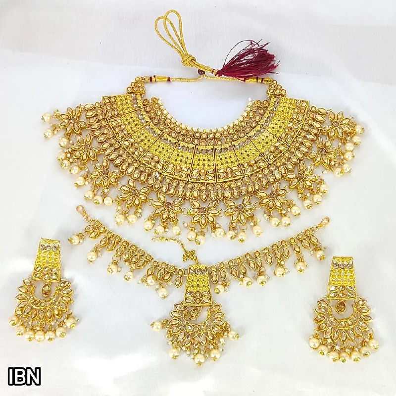 statement necklace for women-Lucentarts Jewellery Gold Plated Jewellery Combo