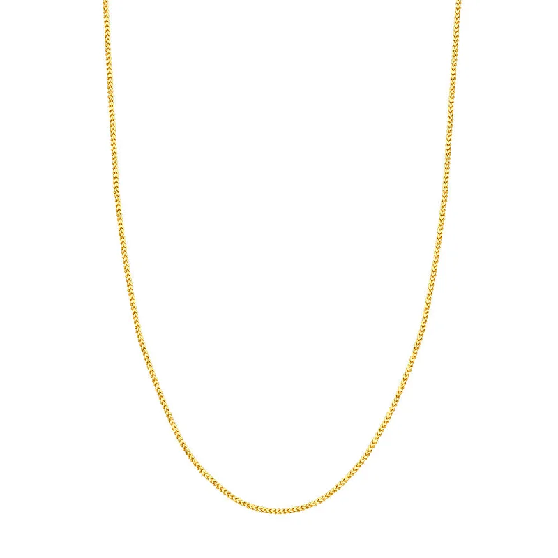 handmade necklace for women-14K Yellow Gold Round Franco Chain