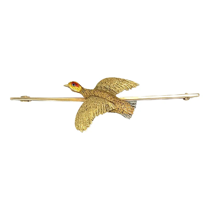 chic heart-shaped brooch for women-Game Bird Brooch