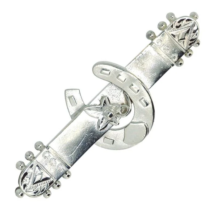 diamond brooch for women-Horse Shoe Bar Brooch