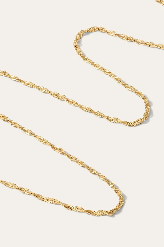 contemporary necklace for women-Twisted Gold Vermeil Chain