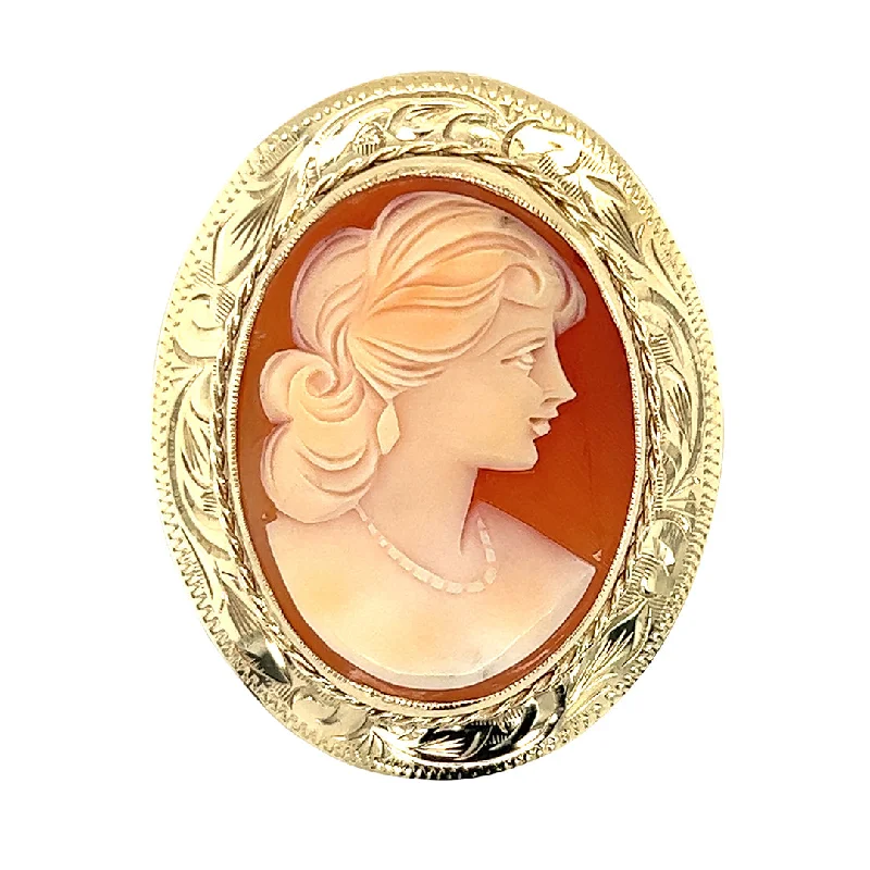 custom floral brooch for women-Cameo Brooch