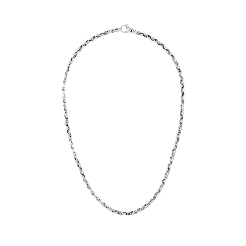 sterling silver necklace for women-24" Classic Medium Link Chain