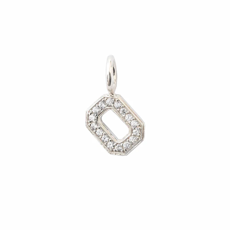 teardrop pendant necklace for women-OSU Block "O" Charm with Diamonds