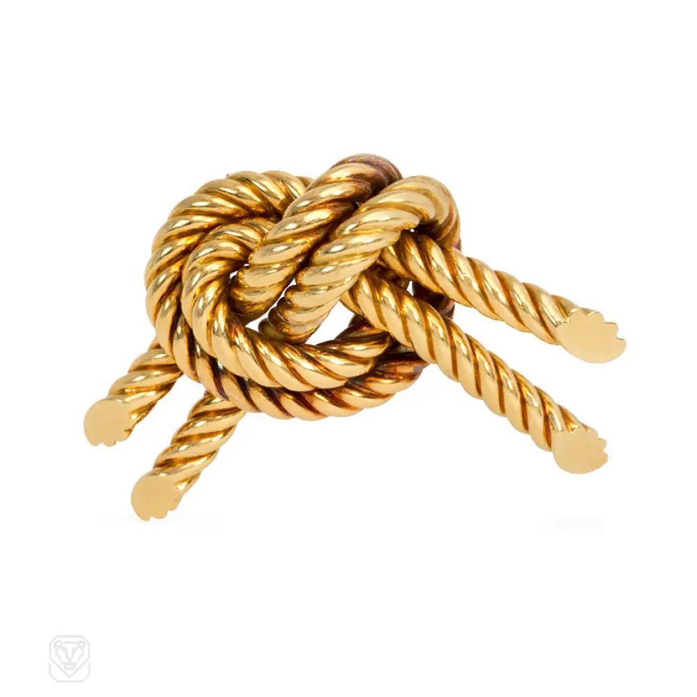 embroidered brooch for women-Gold knot brooch, Hermès