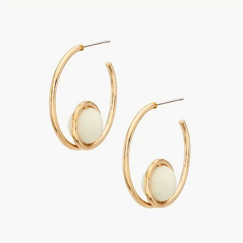 statement earrings for women-Mpira Bone Hoop Earrings