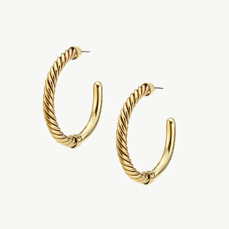 statement chandelier earrings for women-Uzi Hoop Earrings