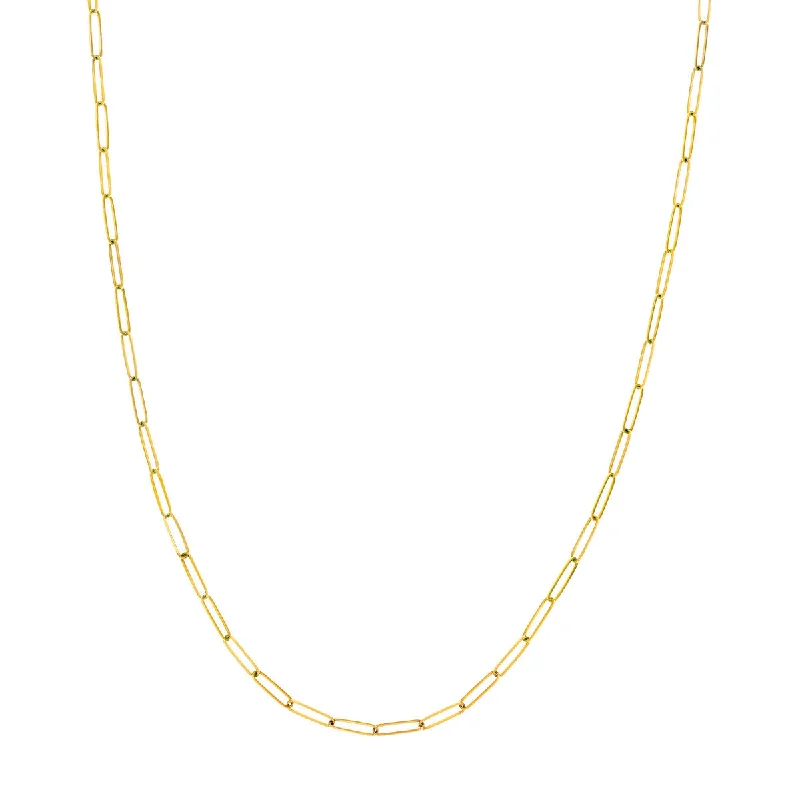 butterfly necklace for women-14K Yellow Gold Paperclip Chain