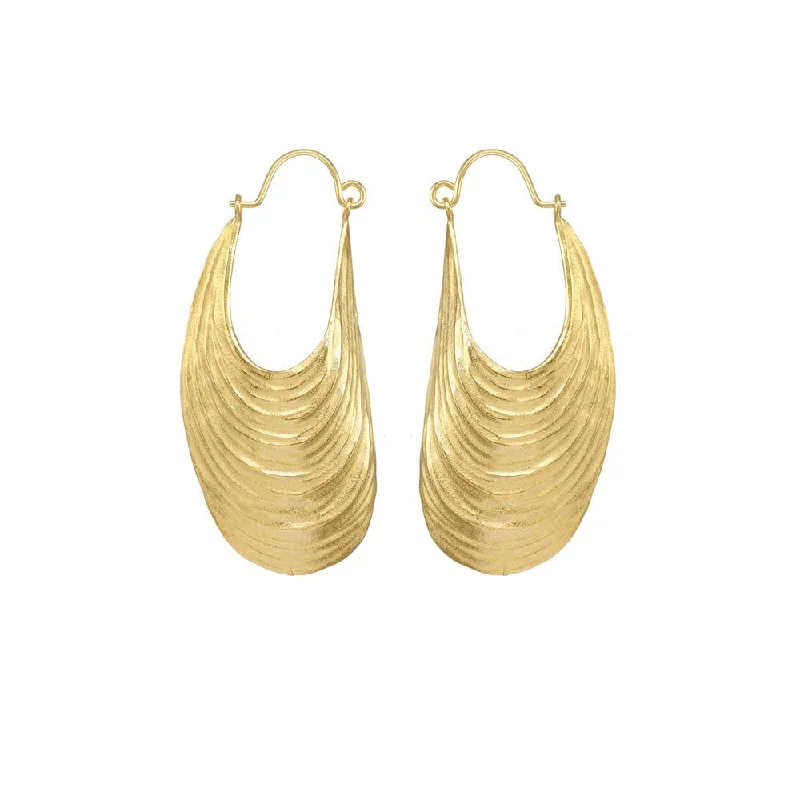 vintage pearl earrings for women-Serenity Shell Earrings In 18K Gold Vermeil