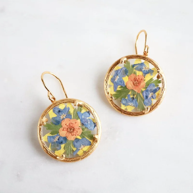 chic stud earrings for women-Small Botanical Mandala Earrings - 18k Gold Vermeil