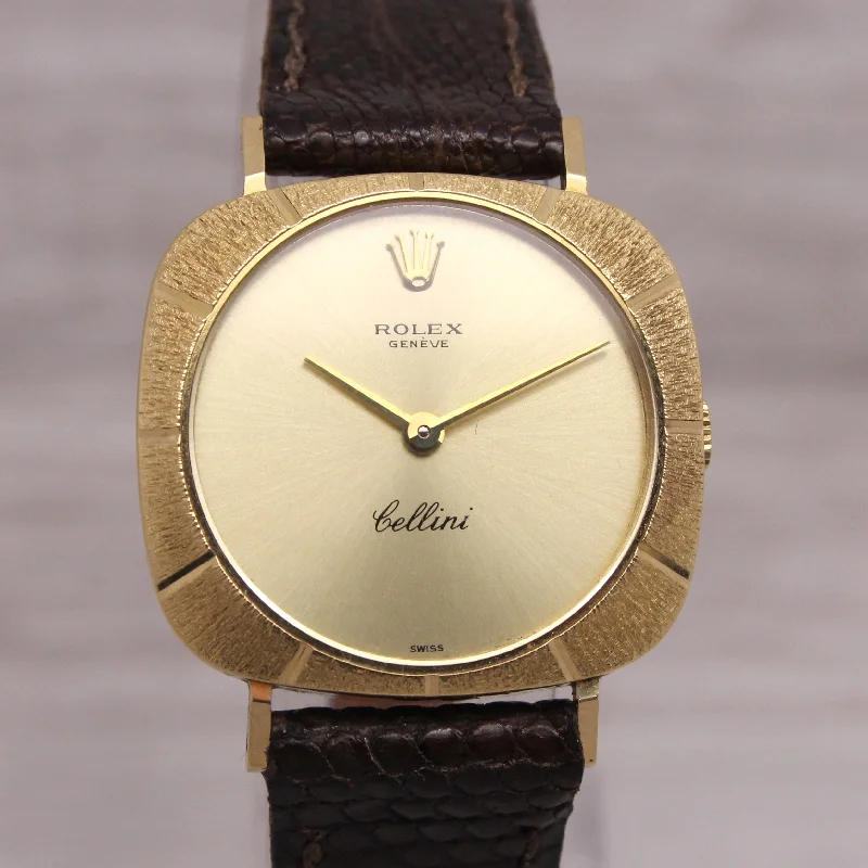 art nouveau engagement rings for women-Vintage 1970's Rolex Cellini 3878 Ladies 18k Yellow Gold Wrist Watch cal.1600