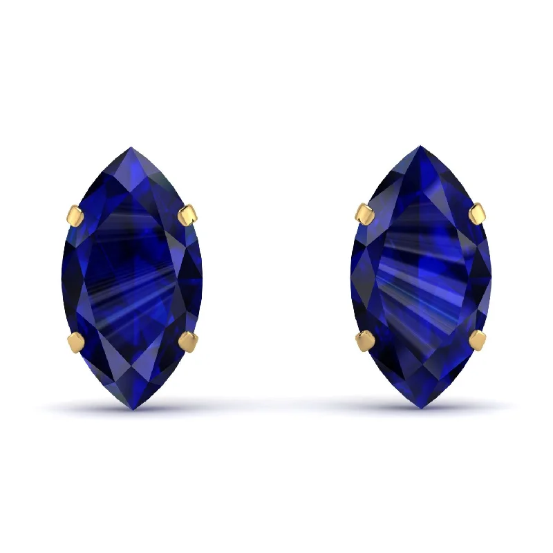 personalized drop earrings for women-Hidden Halo Marquise Sapphire Earrings - Journey No. 43