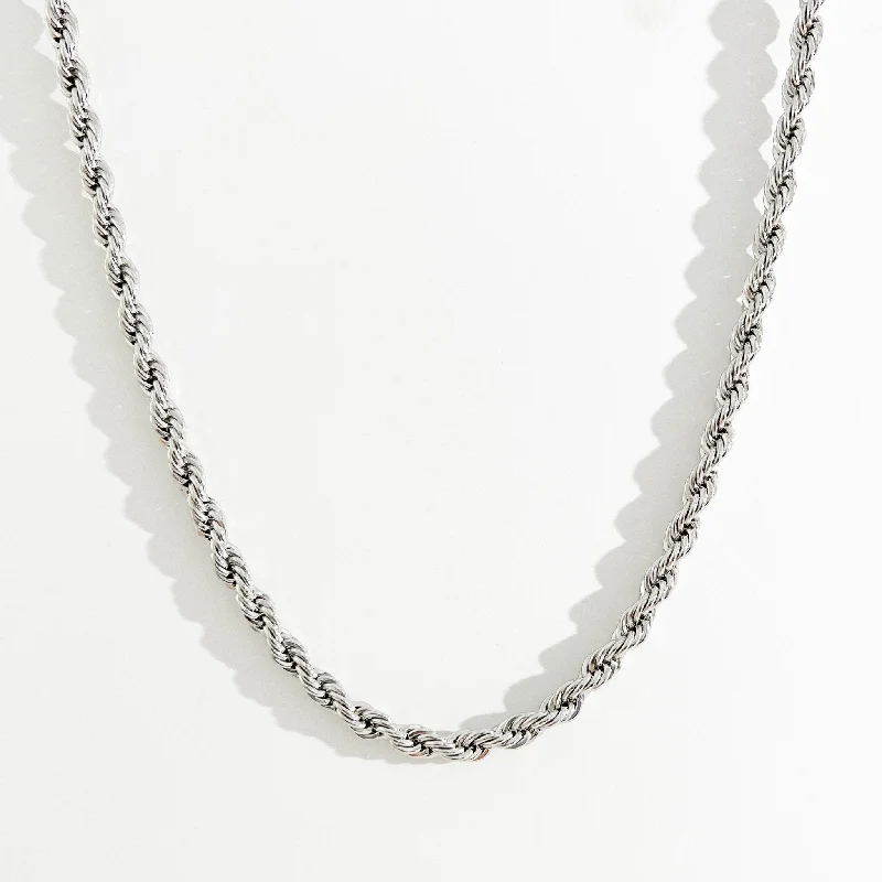 adjustable necklace for women-Kassidy Thick Rope Chain in Silver (Unisex)