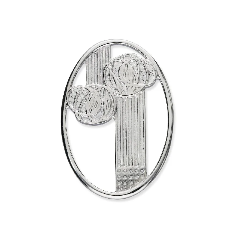 colorful brooch for women-Charles Rennie Mackintosh Silver Brooch B584