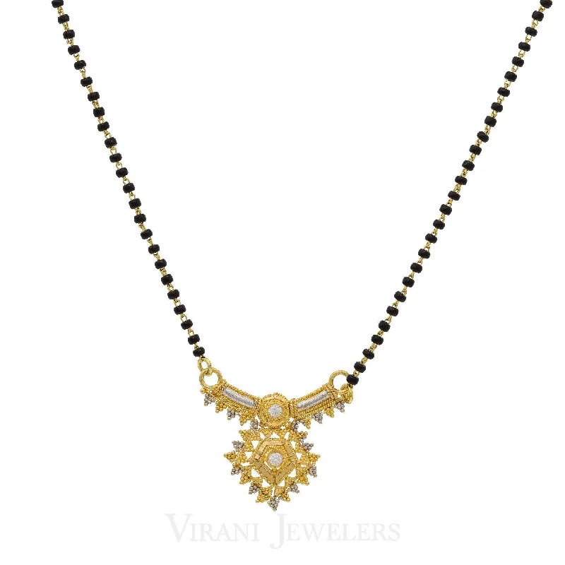 vintage gemstone necklace for women-22K Multitone Gold Mangalsutra