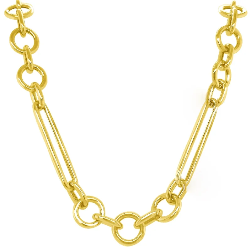 gold crescent moon necklace for women-TIBAL Chunky Chain