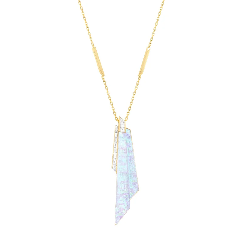 handmade gemstone necklace for women-Crystal Haze Shard Pendant