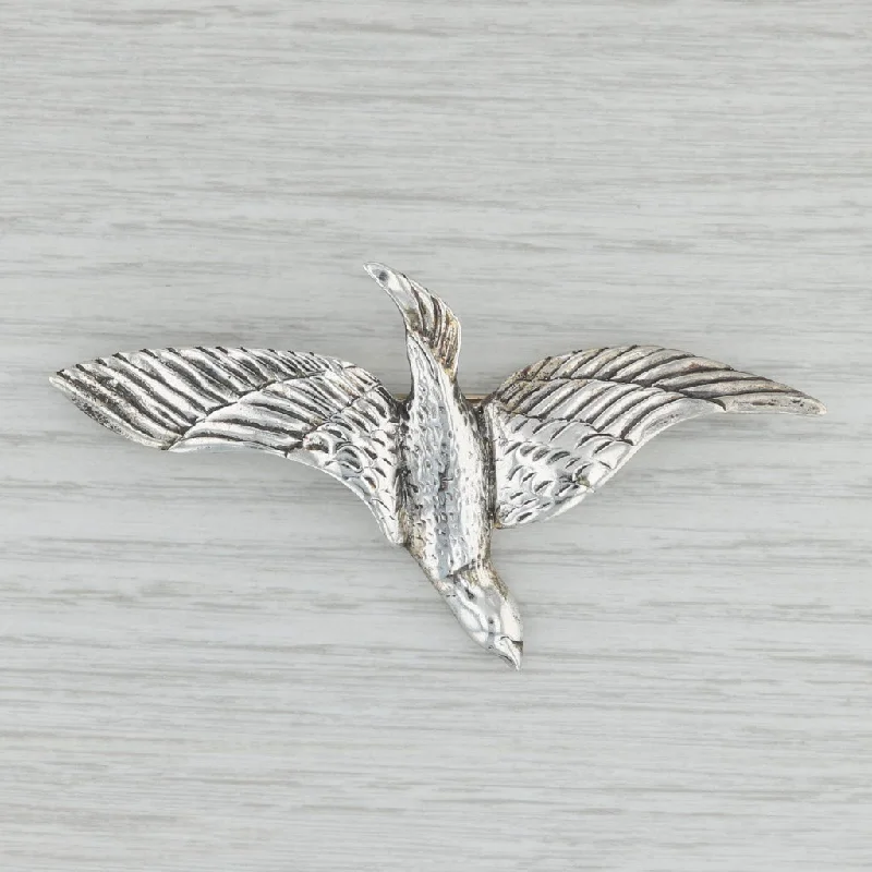 art deco engagement rings for women-Flying Bird Brooch Sterling Silver Statement Pin Vintage Danecraft Goose