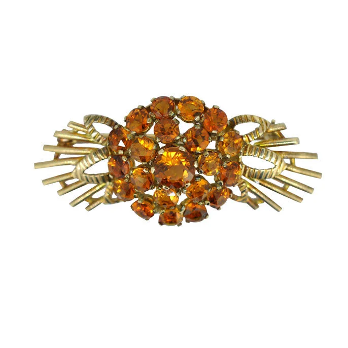 diamond-studded brooch for women-Citrine Brooch