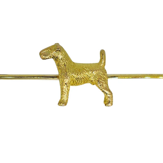 gold floral brooch for women-Dog Bar Brooch