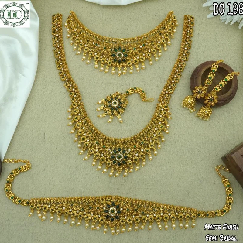 trendy pearl necklace for women-Diksha Collection Gold Plated Jewellery Combo