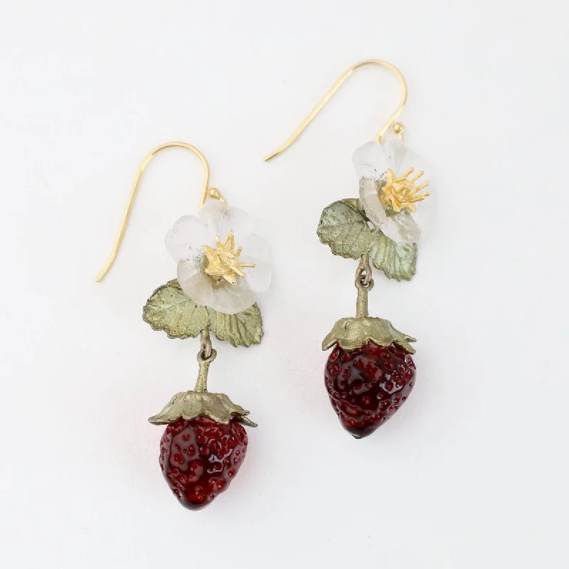 custom hoop earrings for women-Strawberry Wire Earrings